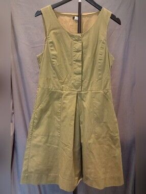 J. Crew Sleeveless Olive Green Midi Dress Women's Size 8